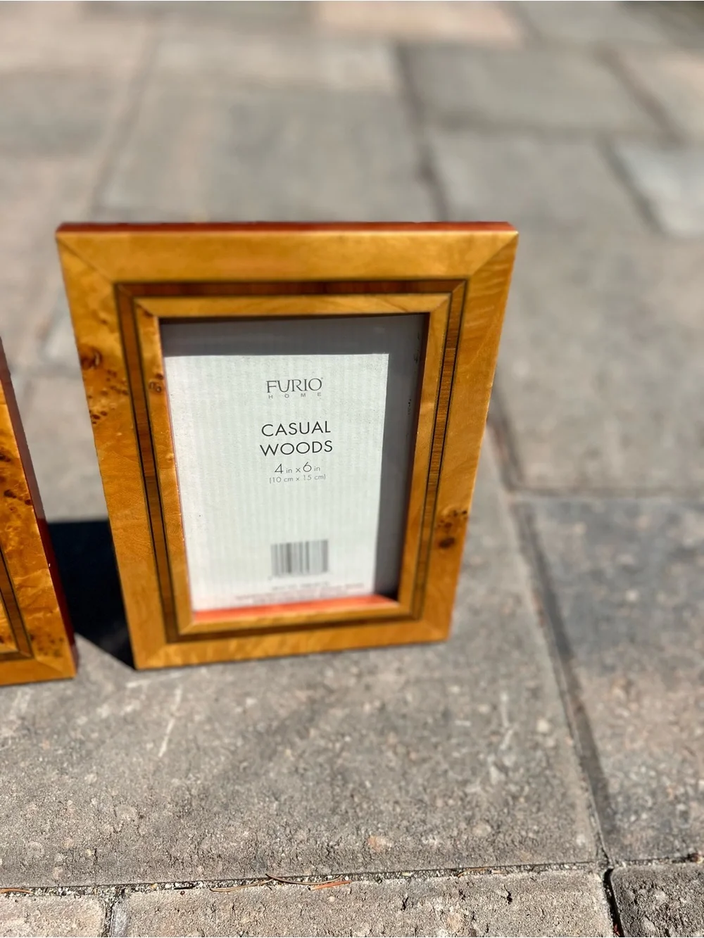 Set of 2 Vintage Burl Wood Picture Frames | Faux Burlwood 4x6 Frames